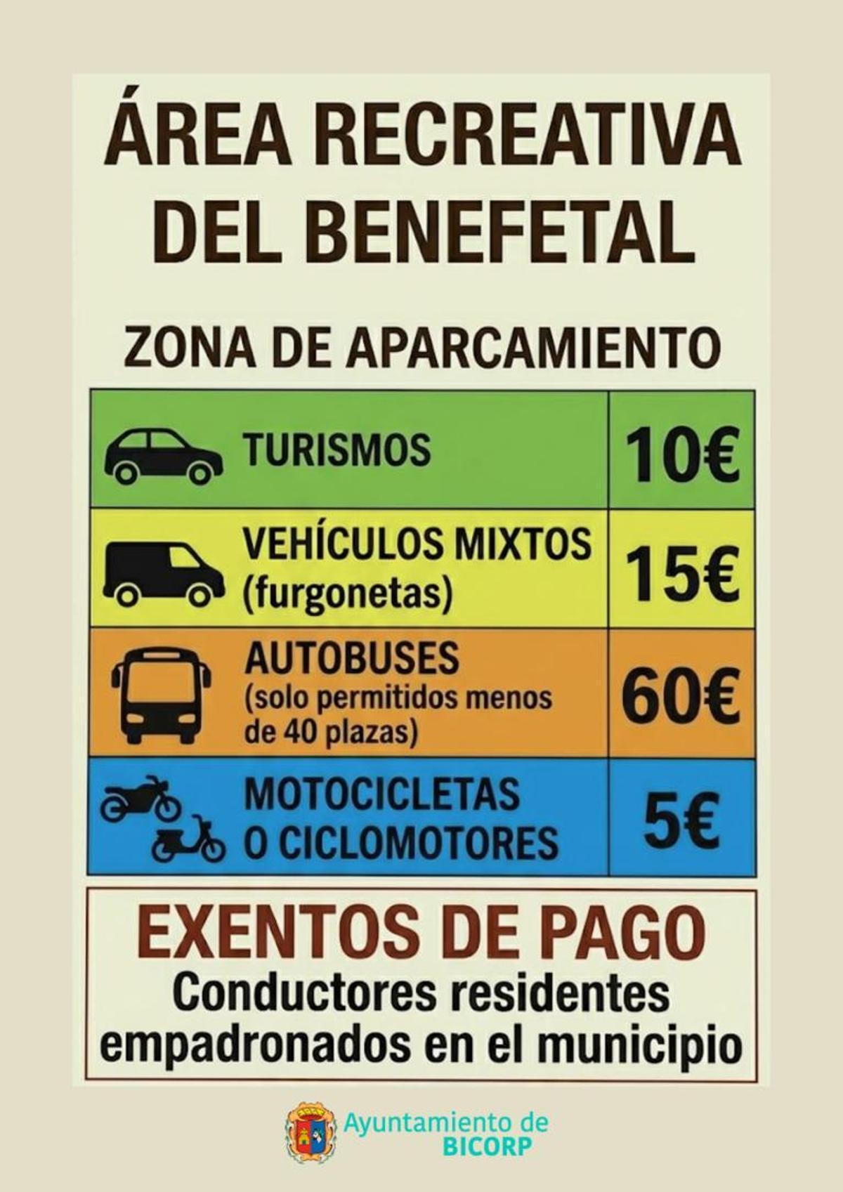 Nuevas tarifas de aparcamiento en el río Fraile