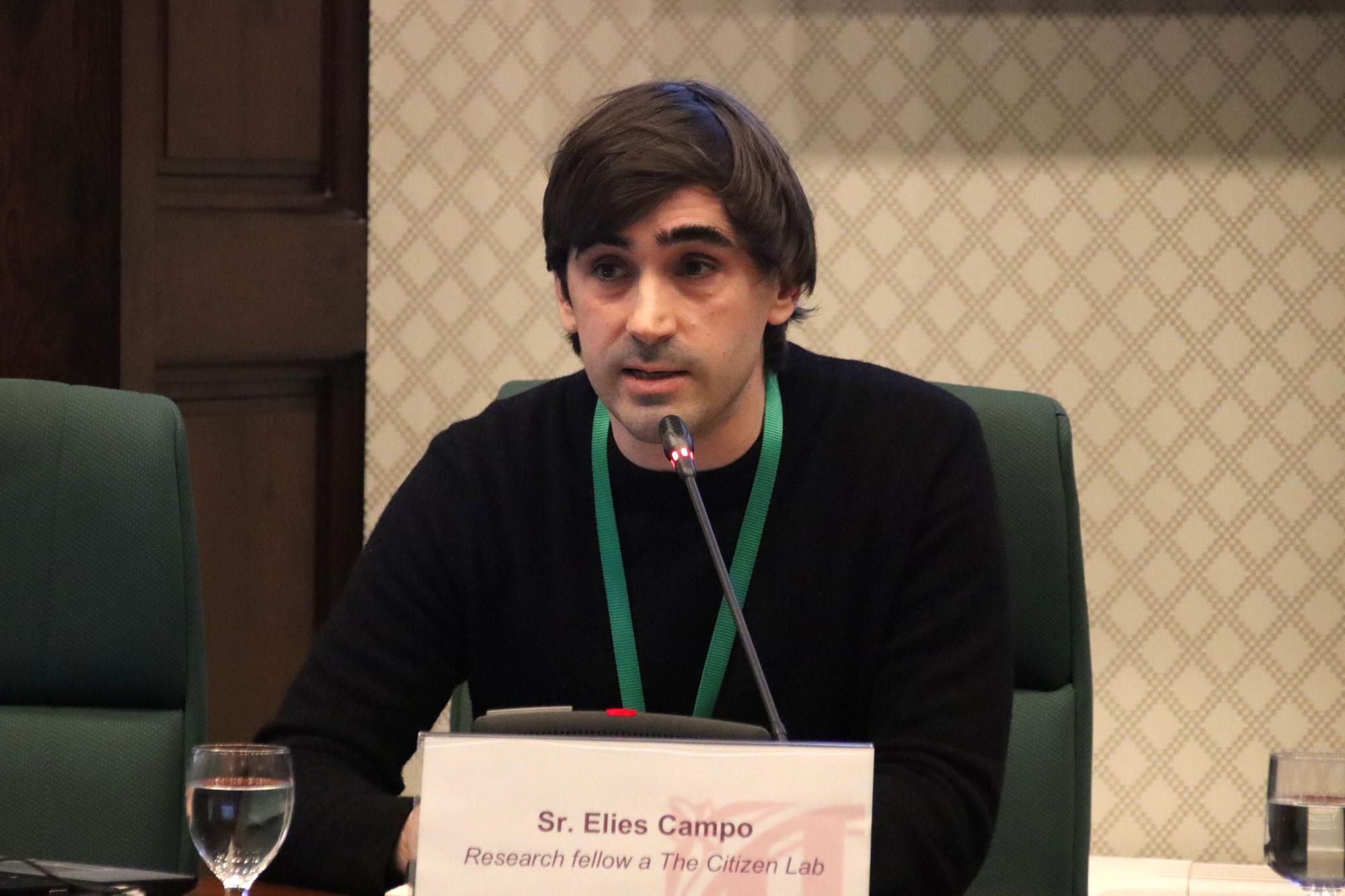 Elies Campo, miembro de Citizen Lab, en la comisión de investigación del Parlament