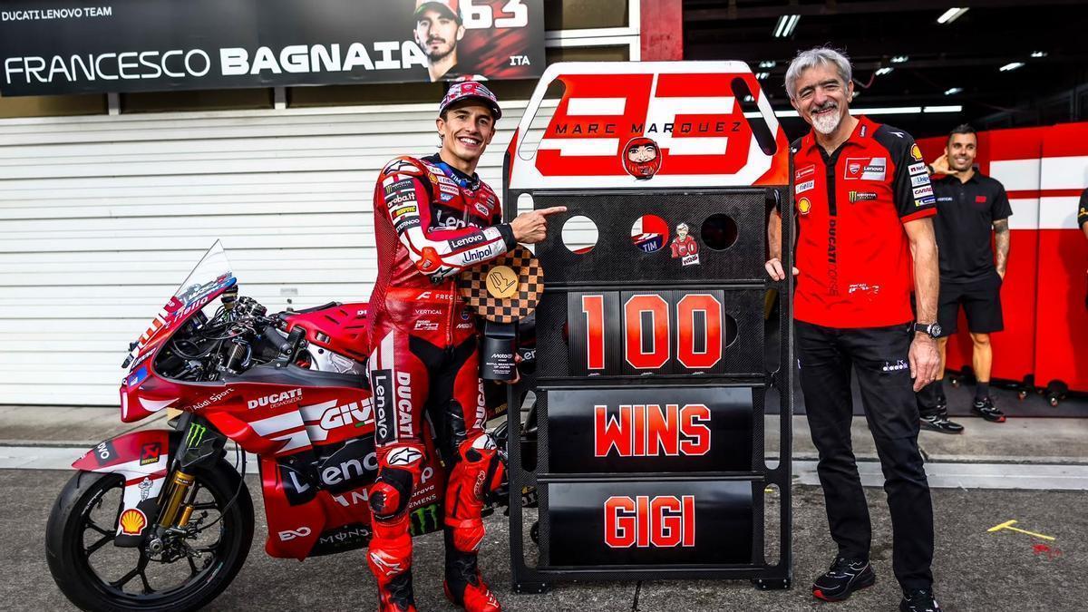 Solo Marc Márquez podía regalarle la victoria 100 a Dall’Igna con Ducati