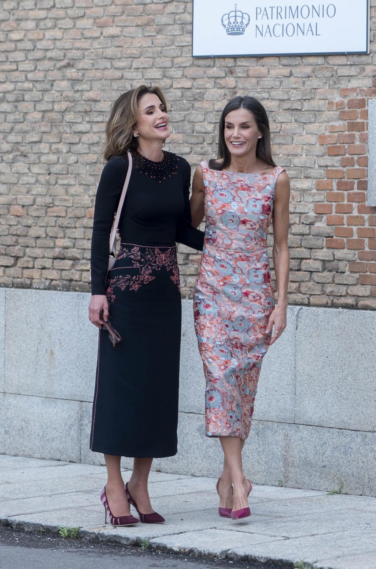 Letizia y Rania de Jordania, encuentro en Madrid