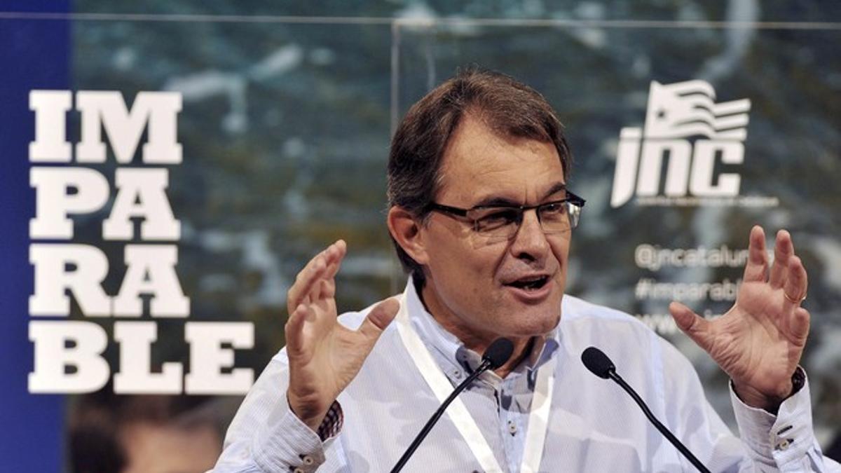 Artur Mas, durante su intervención en el congreso de las juventudes de su partido.