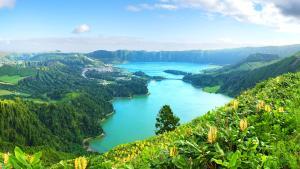 Vista panorámica del archipiélago de las Azores