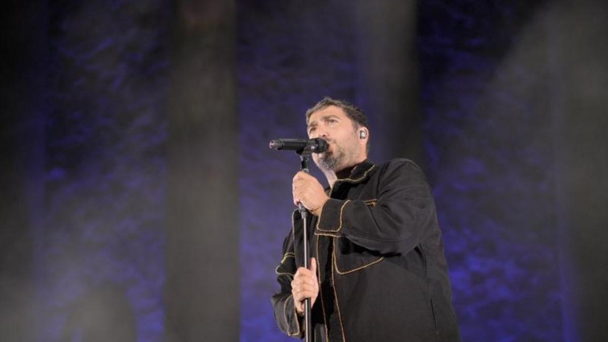 Antonio Orozco, en su concierto en el Teatro Romano de Mérida con su anterior gira.