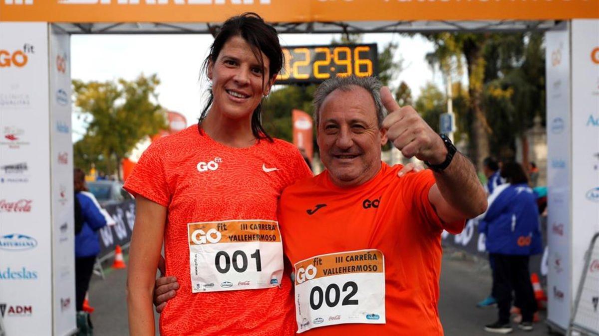 Ruth Beitia y Fermín Cacho, en una carrera popular