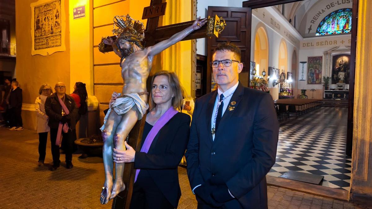 Pilar Bernabé, el pasado sábado en la Semana Santa Marinera.