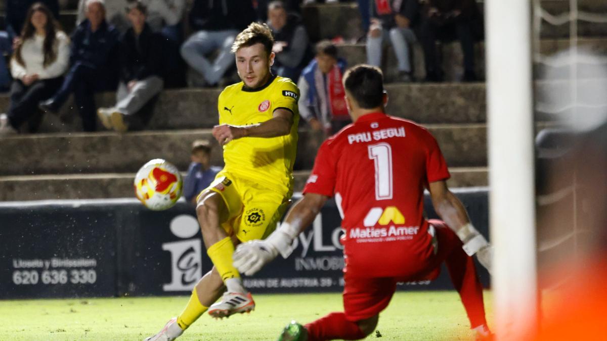 Vanat, durante el partido ante el Constància