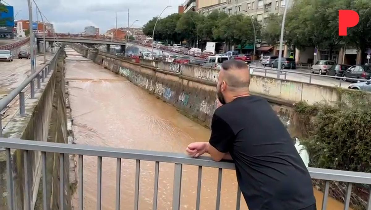 La pluja tomba un mur del Museu de la Ciència i la Tècnica de Catalunya a Terrassa