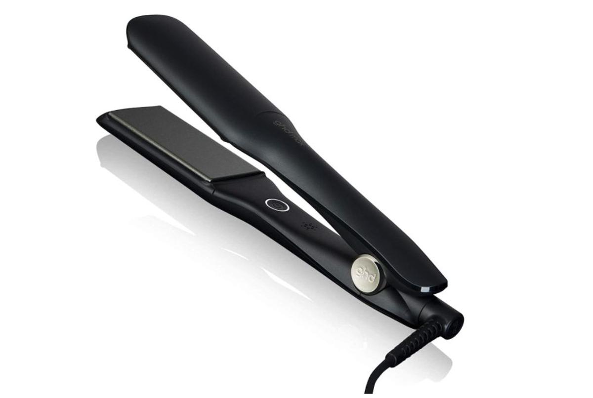 ghd max - Plancha de pelo profesional con placas anchas para cabello largo, grueso o rizado, tecnología dual zone, negra