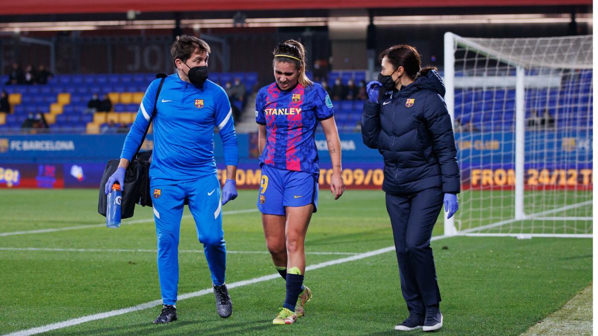 Mariona Caldentey no pudo acabar el FC Barcelona - Koge por lesión