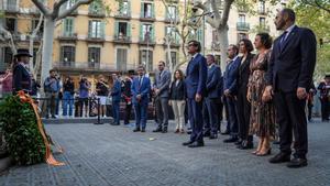 El Govern de Salvador Illa da inicio a los actos de la Diada con su ofrenda al monumento a Rafael Casanova