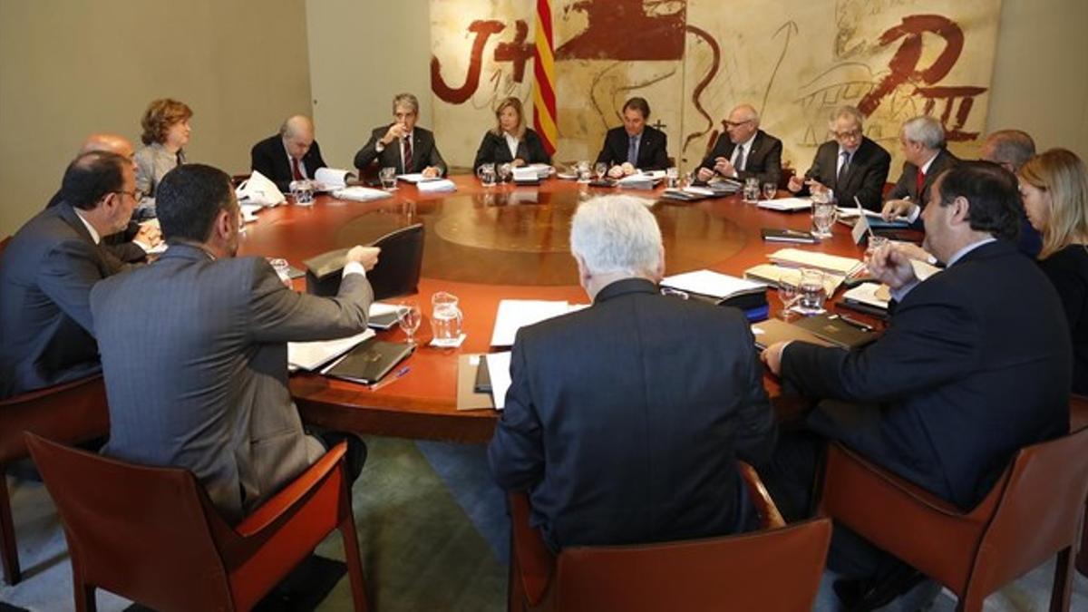 Reunión del Consell Executiu, el pasado martes, en el Palau de la Generalitat.