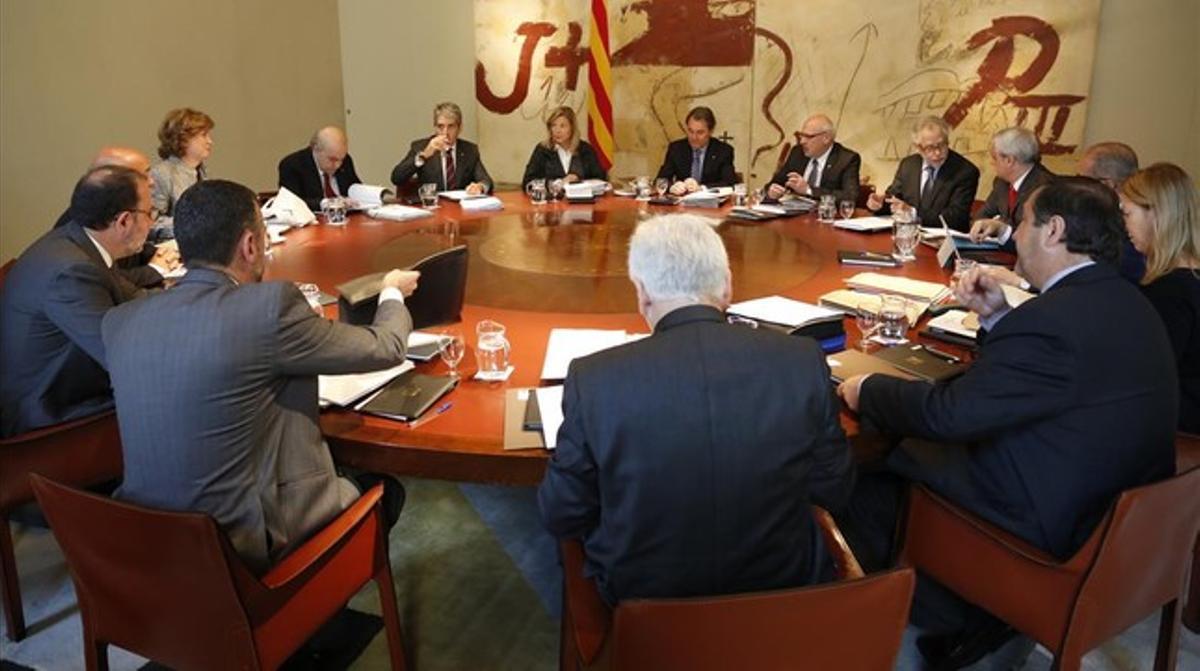 Reunió del Consell Executiu, dimarts passat, al Palau de la Generalitat.