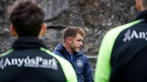 Ferran Costa, en su primera sesión como nuevo entrenador del Andorra.