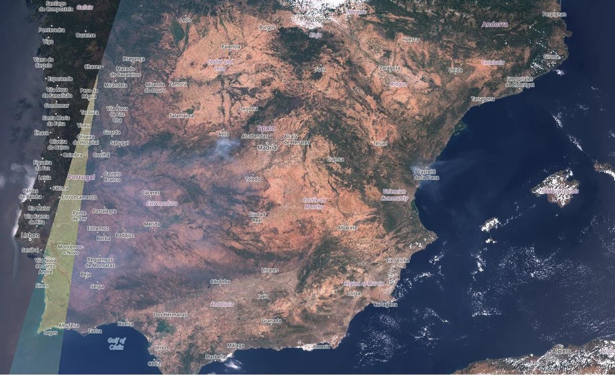 Incendios de España a vista de satélite