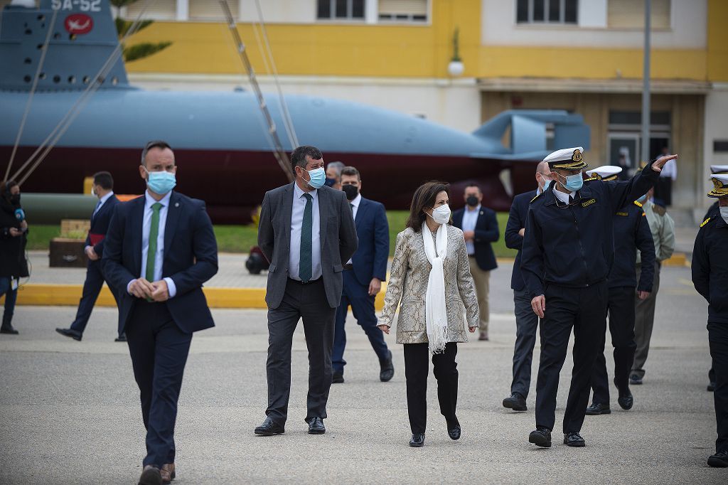 La ministra de Defensa, Margarita Robles, visita la Flotilla de Submarinos de la Armada en Cartagena