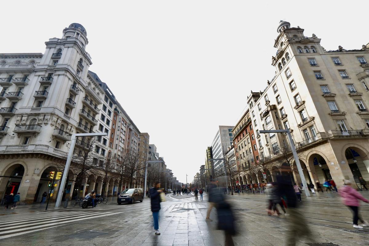 Inicio del paseo de la Independencia de Zaragoza