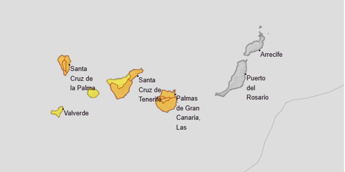 Avisos meteorológicos de este martes en Canarias