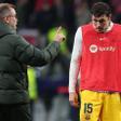 Andreas Christensen, durante el calentamiento previo al Atlético - Barça