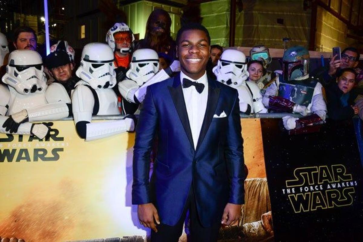 John Boyega, en el preestreno de la última película de La guerra de las galaxias en Londres.