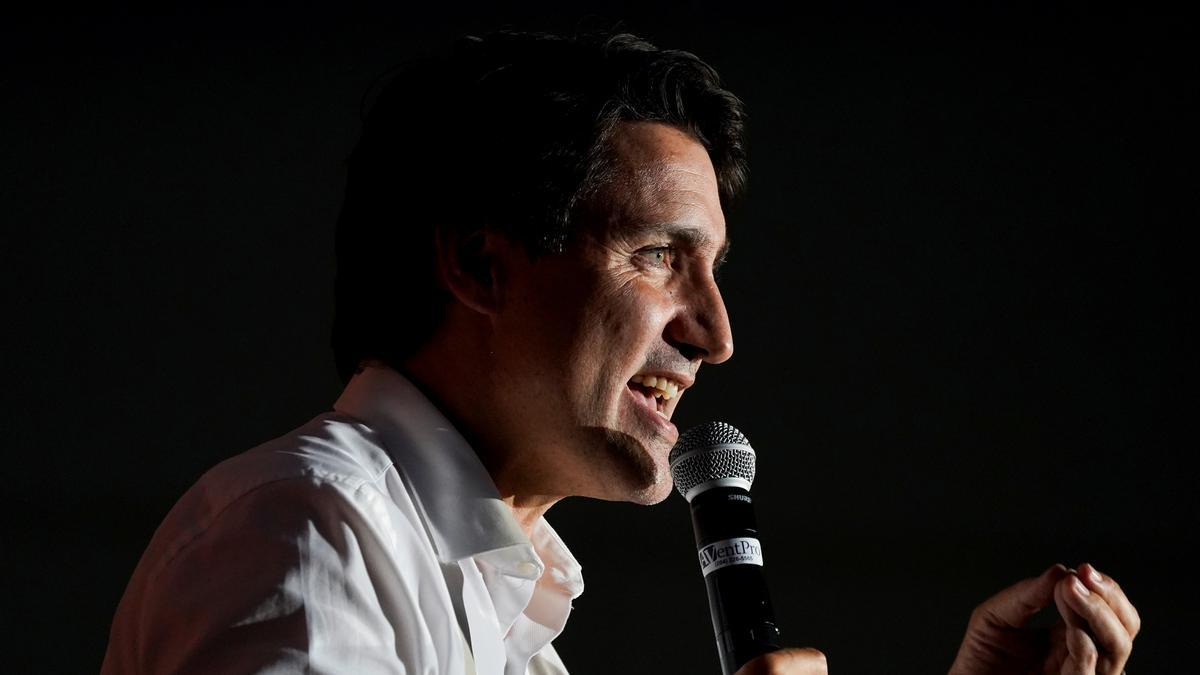 El primer ministro de Canadá, Justin Trudeau, durante un mitin de campaña en Winnipeg, Manitoba.