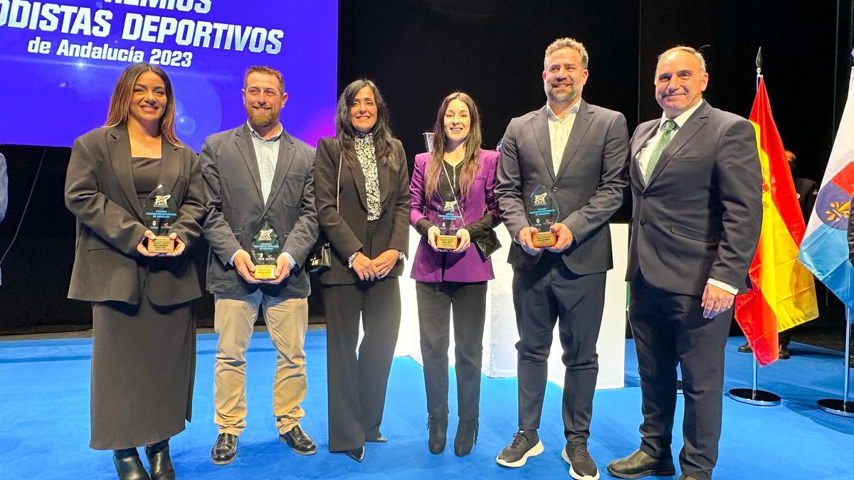 Malagueños premiados en la gala de la Federación de Periodistas Deportivos de Andalucía.