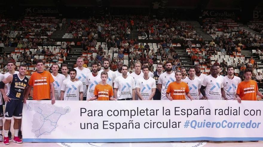 El UCAM-Valencia Basket, dedicado al Corredor Mediterráneo