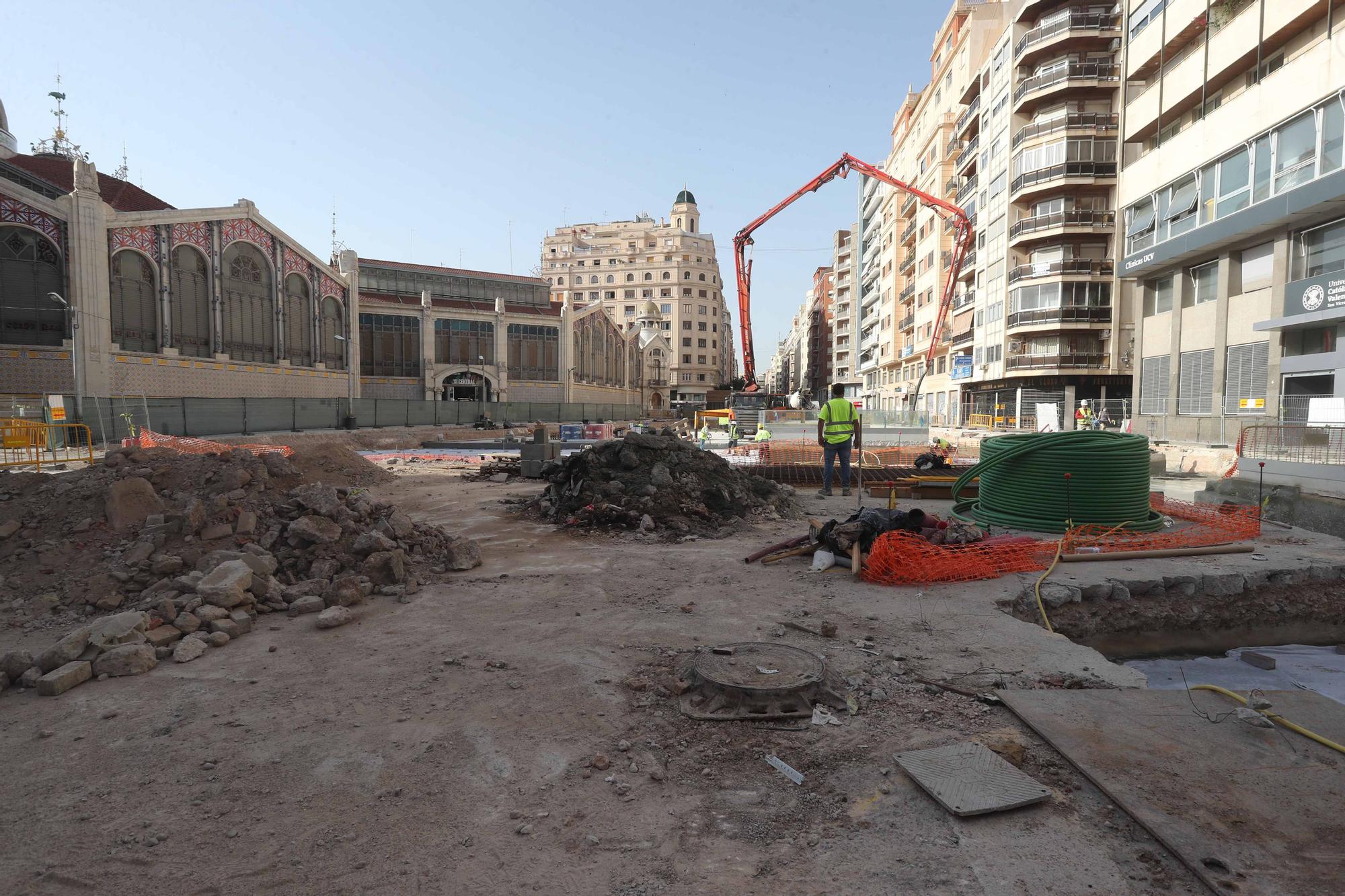 Avanzan las obras en el entorno del Mercado Central