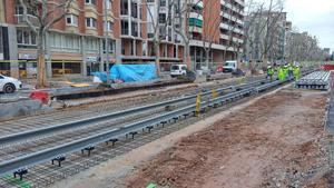 Les obres del tramvia a la Diagonal tallaran quatre carrers de l’Eixample aquest setembre