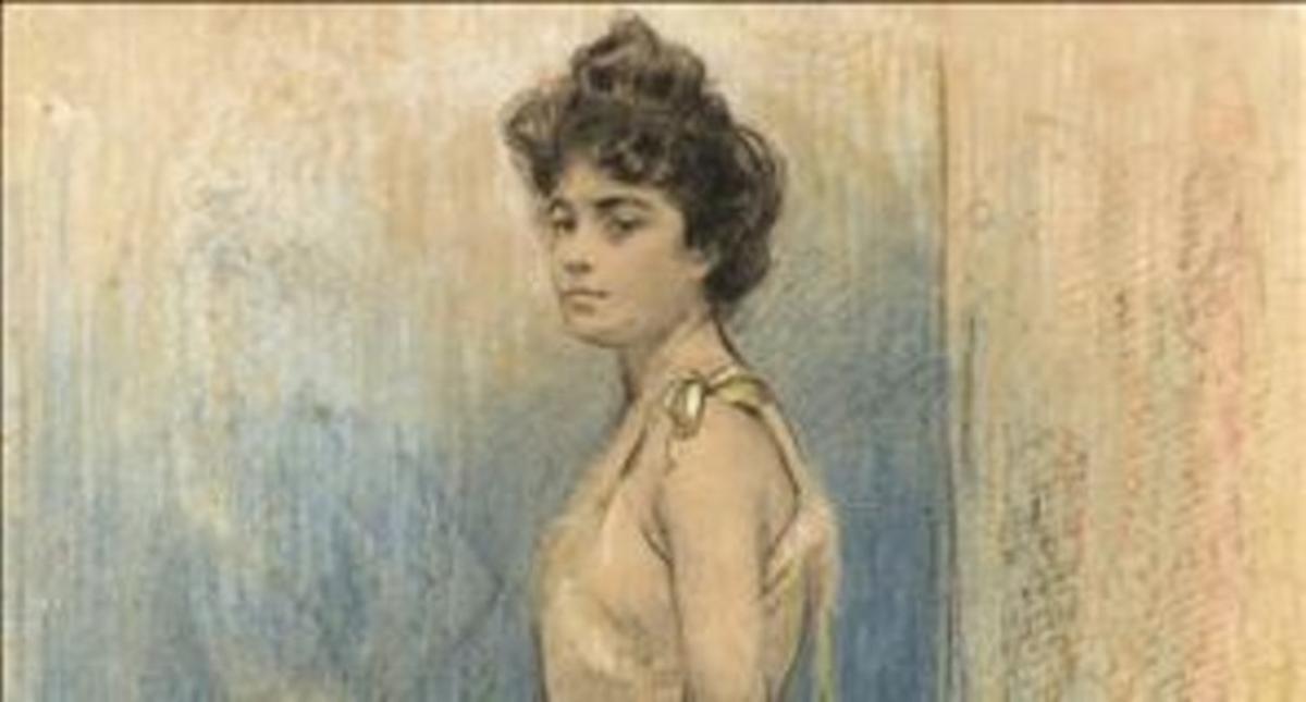 Fragment d’un dels dibuixos de Ramon Casas exposat a la galeria Gothsland.