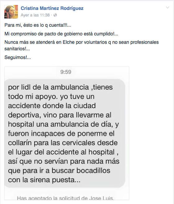 El Facebook de Cristina Martínez