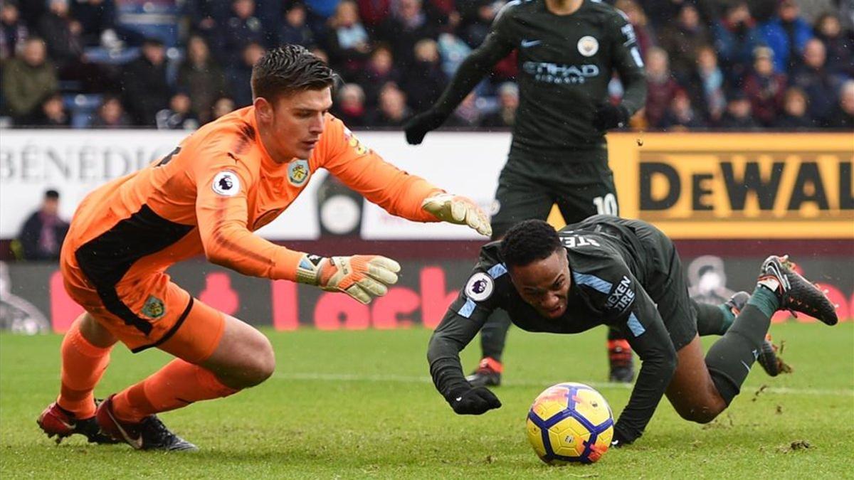 Nick Pope durante el choque ante el Manchester City en 2018