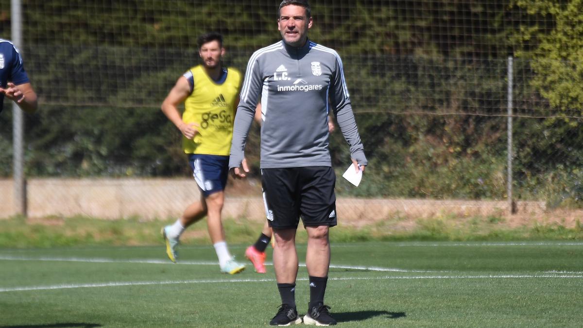 Luis Carrión, en el entrenamiento de esta mañana