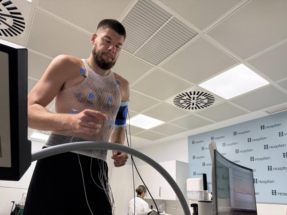 Giedraitis, durante su reconocimiento médico en Hospiten.