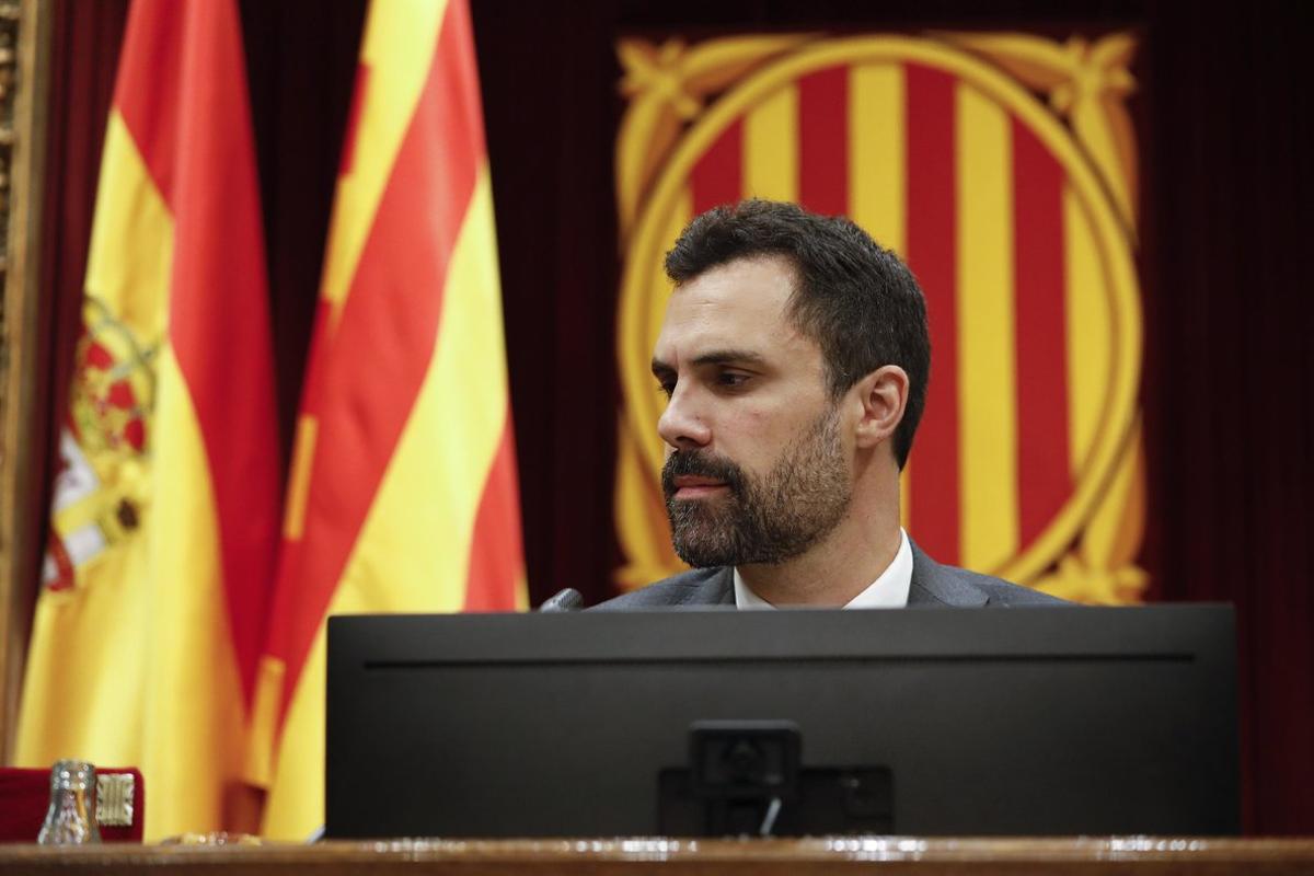 El presidente del Parlament, Roger Torrent, en la Cámara catalana.