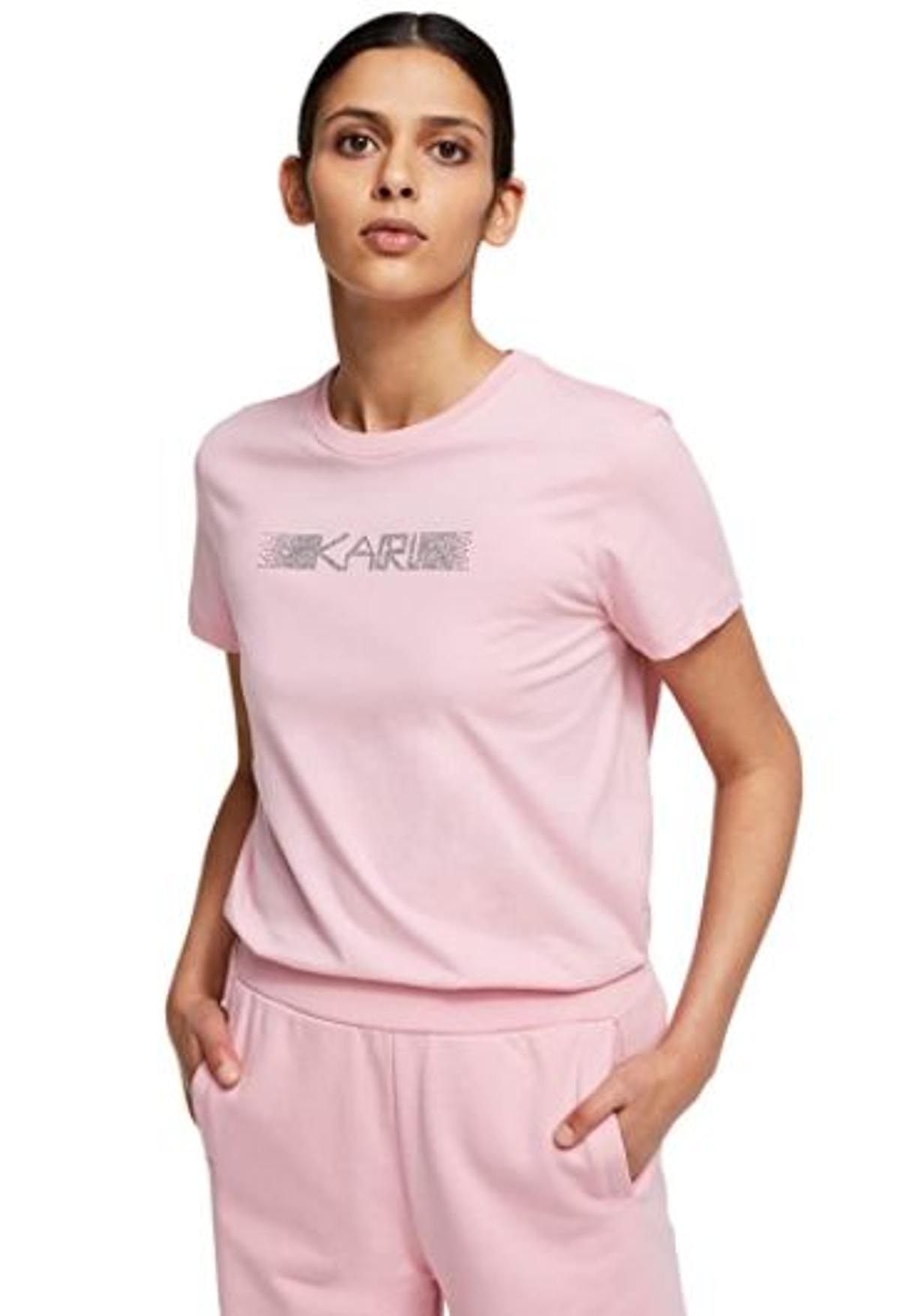 Camiseta rosa con logo