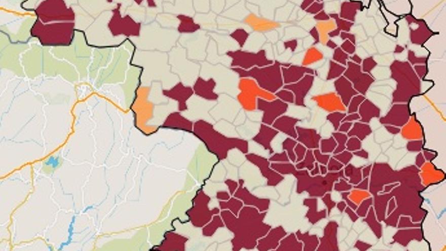 Mapa de contagios COVID por municipios