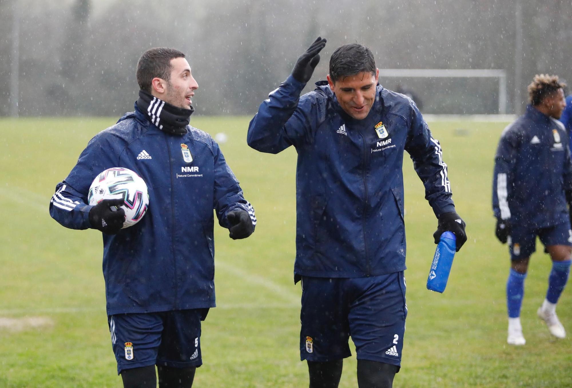 Entrenamiento del Oviedo tras empatar ante el Mallorca