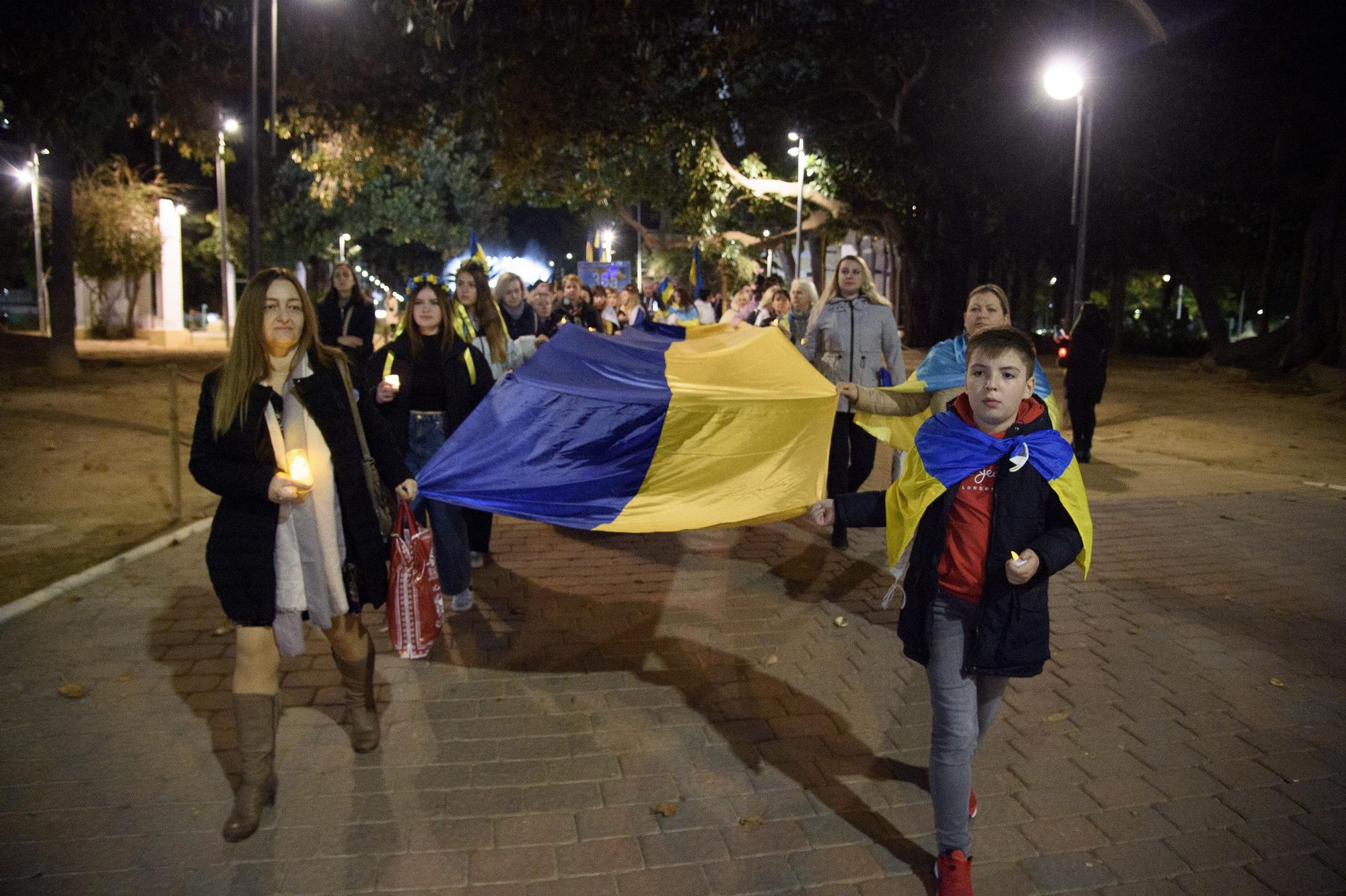 Manifestación en Cartagena en el primer aniversario de la guerra en Ucrania