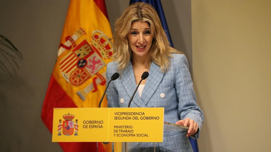 La vicepresidenta segona del govern espanyol i ministra de Treball, Yolanda Díaz, aquest dimecres a Madrid