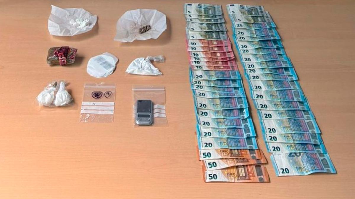 Droga y dinero incautado.
