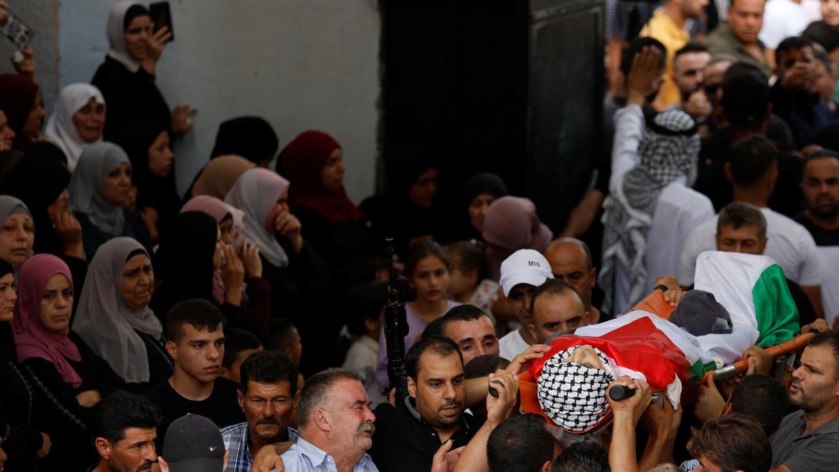 Funeral of Palestinian killed by Israeli forces in West Bank