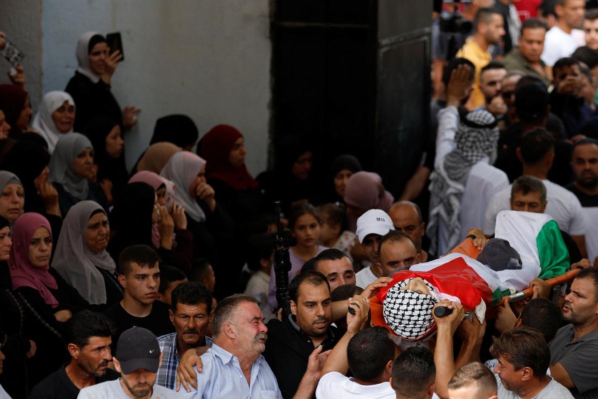 Funeral de un palestino asesinado por las fuerzas israelís en Cisjordania.