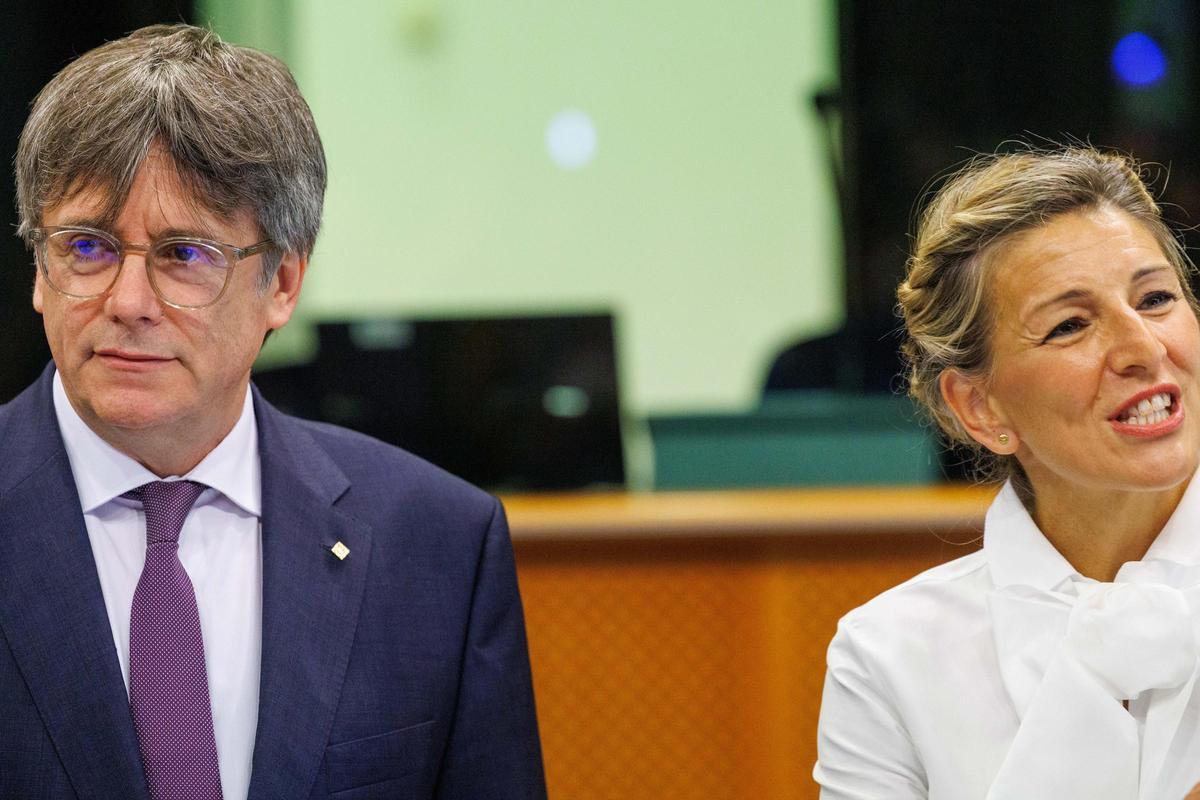 Carles Puigdemont y Yolanda Díaz se reúnen en el Parlamento Europeo