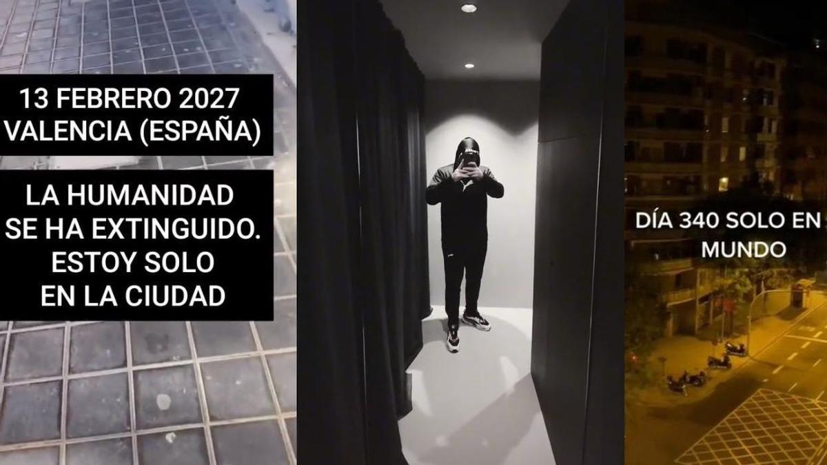 Tres fotogramas de vídeos publicados por Javier en TikTok