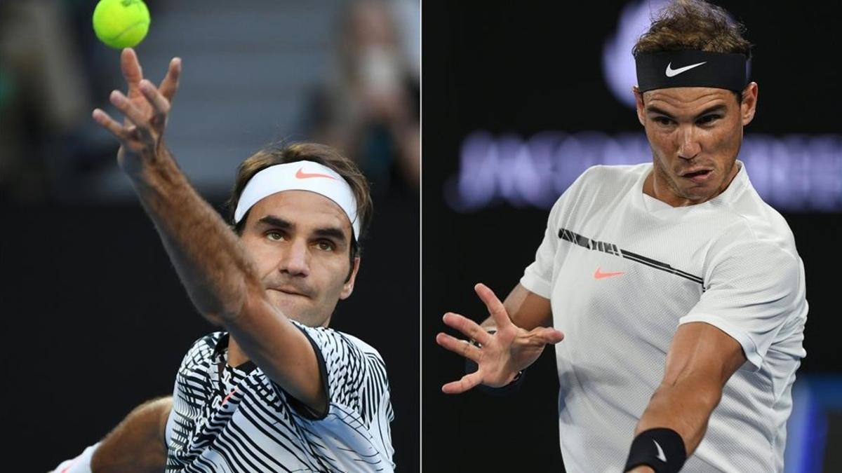 Roger Federer y Rafael Nadal, los finalistas del Abierto de Australia.