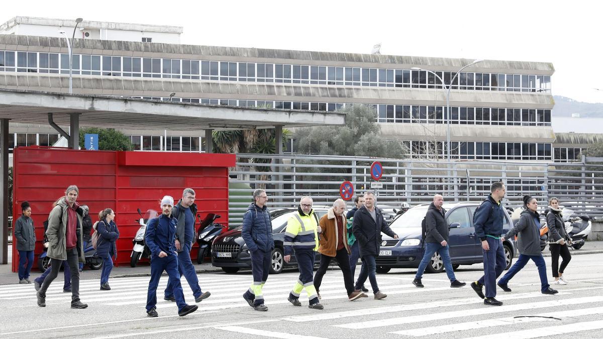 Salida de trabajadores de Stellantis en Balaídos