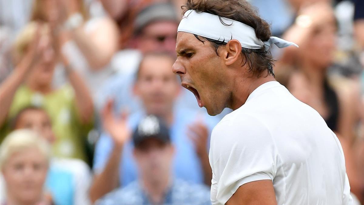 Nadal, en un momento de su partido de semifinales con Djokovic.