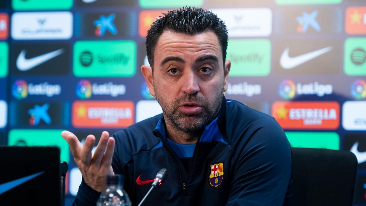 Xavi Hernández, entrenador del Barça, en rueda de prensa