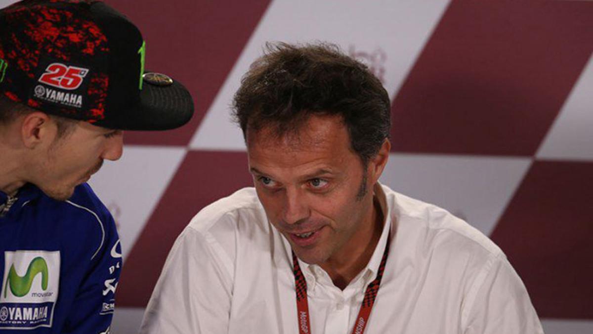 Capirossi y Viñales, en la rueda de prensa de Catar