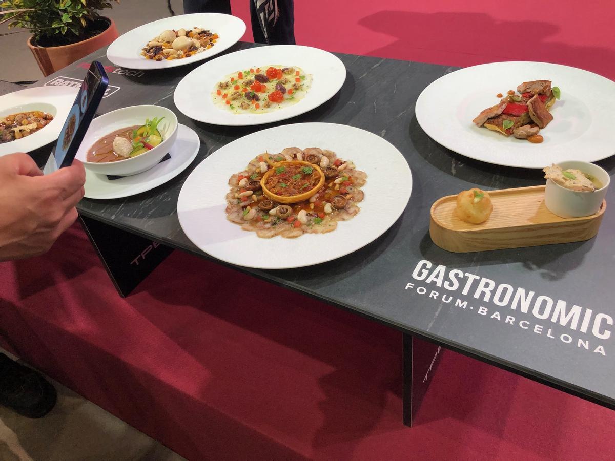 Alguns dels plats del restaurant Fontané que Joan Roca i el seu equip han presentat al Gastronomic Forum Barcelona.